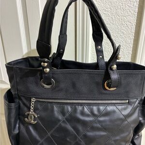 Black Quilted Tote Bag
